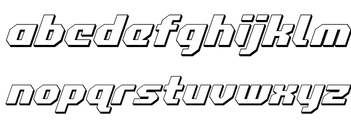 Commonwealth 3D Italic Font LOWERCASE