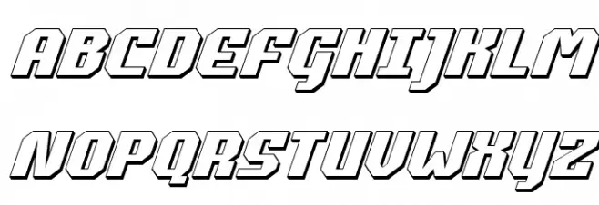 Commonwealth 3D Italic Font UPPERCASE