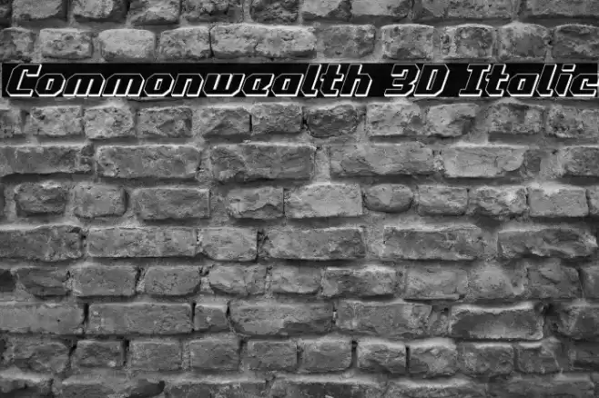 Commonwealth 3D Italic Font examples