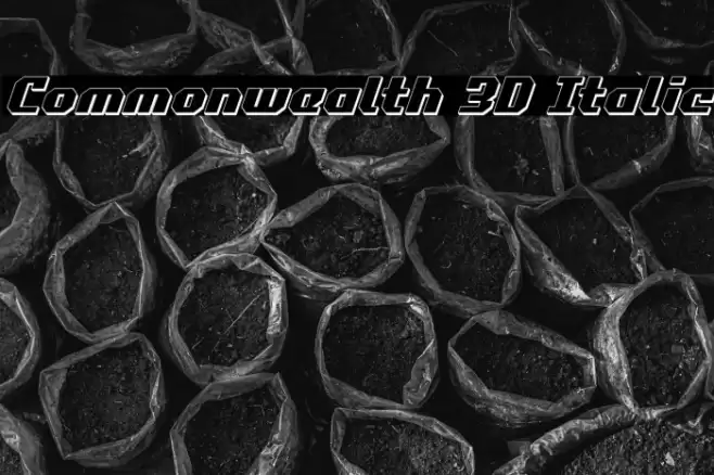Commonwealth 3D Italic Font examples