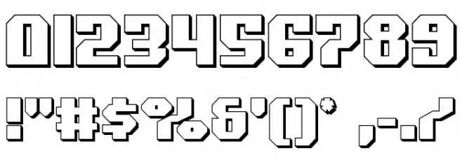 Commonwealth 3D Font OTHER CHARS