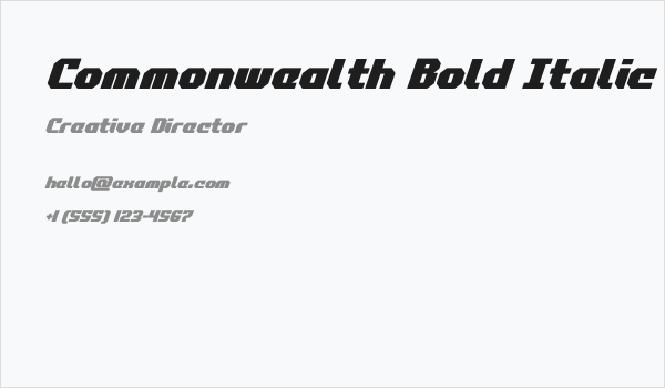 Commonwealth Bold Italic Business Card