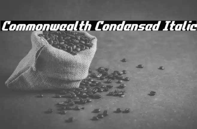 Commonwealth Condensed Italic Font examples