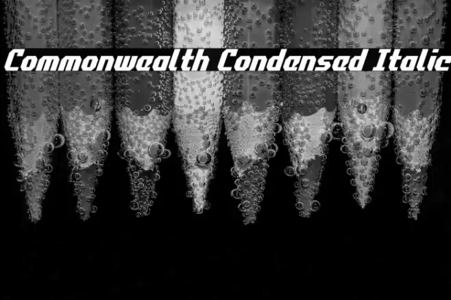 Commonwealth Condensed Italic Font examples