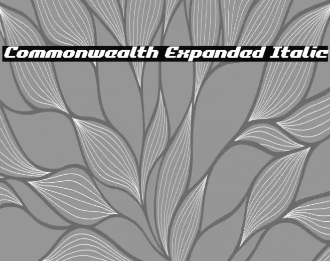 Commonwealth Expanded Italic Font examples