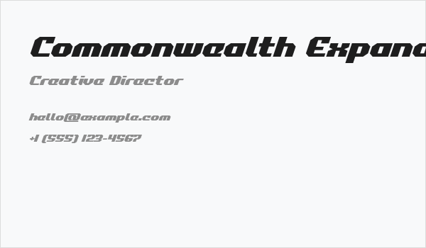 Commonwealth Expanded Italic Business Card