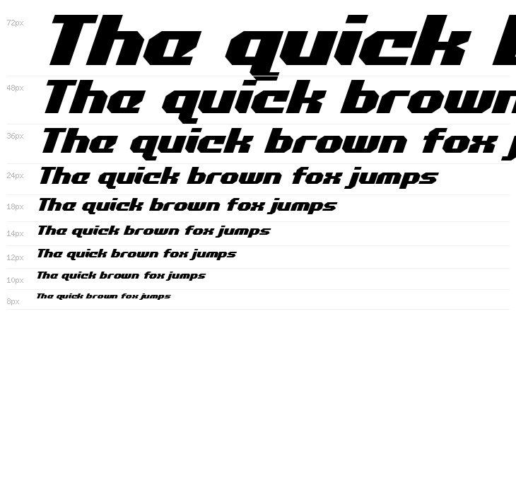 Commonwealth Expanded Italic Waterfall