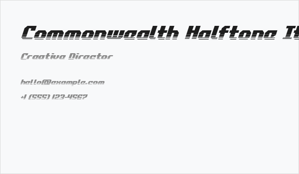 Commonwealth Halftone Italic Business Card