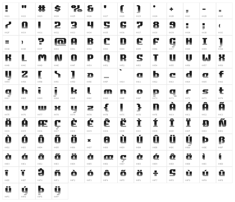 Commonwealth Halftone Character Map