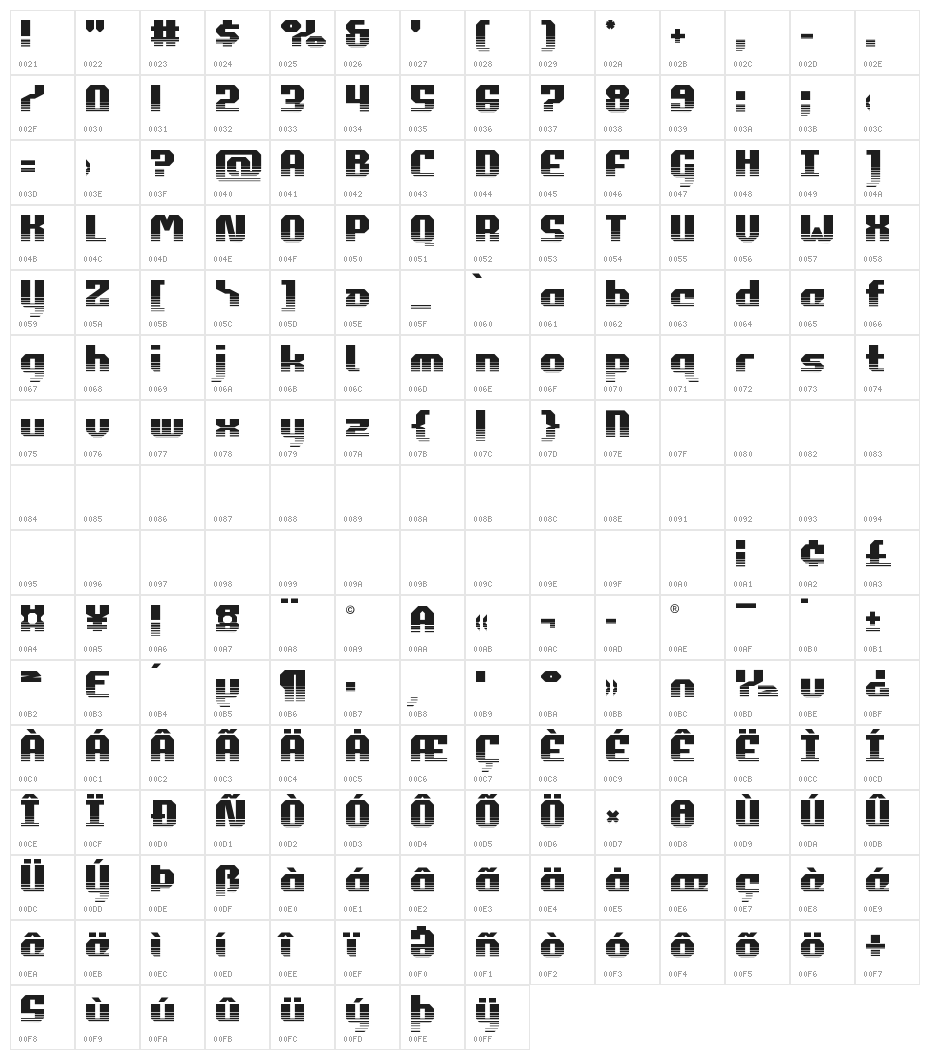 Commonwealth Halftone Character Map