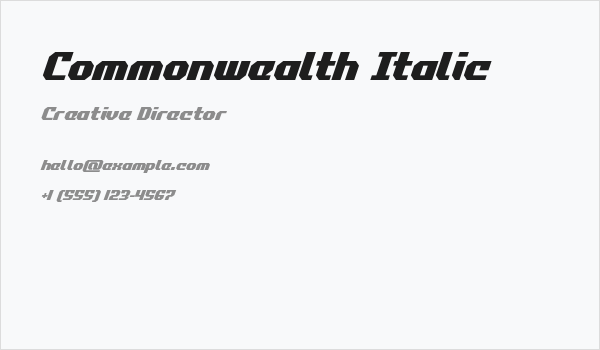 Commonwealth Italic Business Card