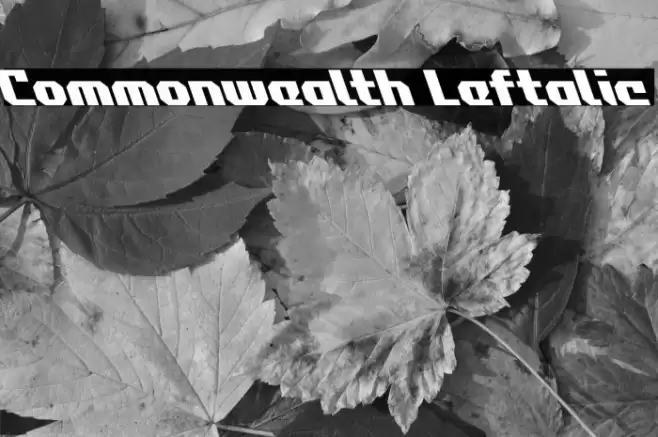 Commonwealth Leftalic Font examples