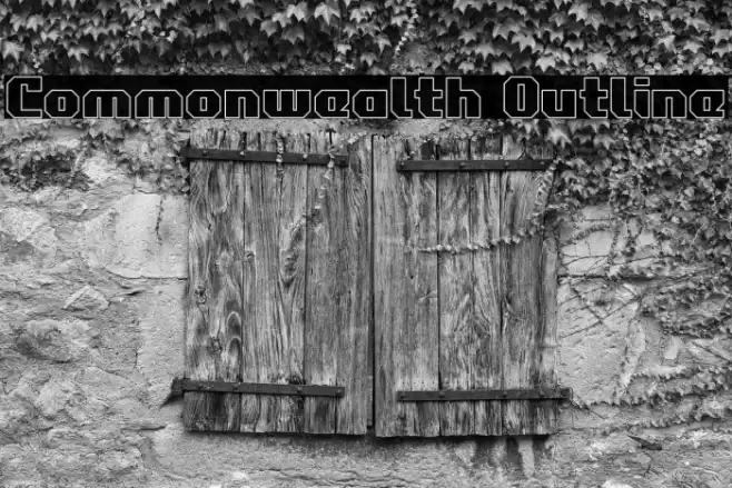 Commonwealth Outline Font examples
