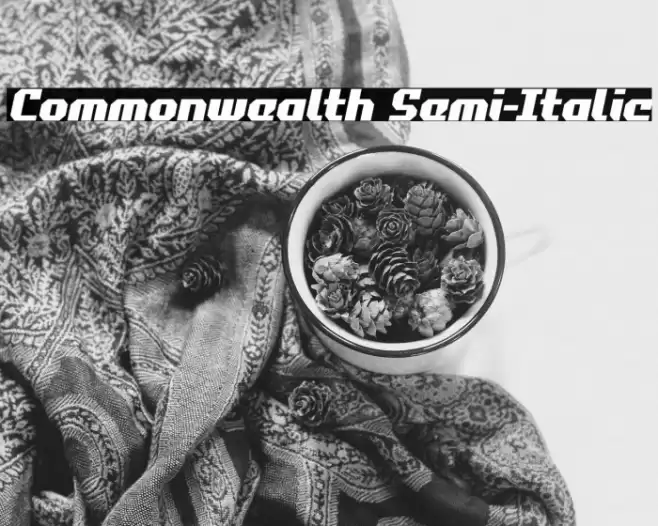 Commonwealth Semi-Italic Font examples