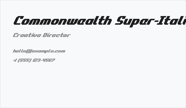 Commonwealth Super-Italic Business Card