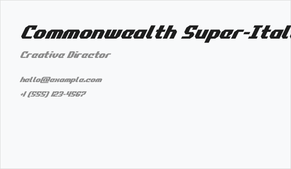 Commonwealth Super-Italic Business Card