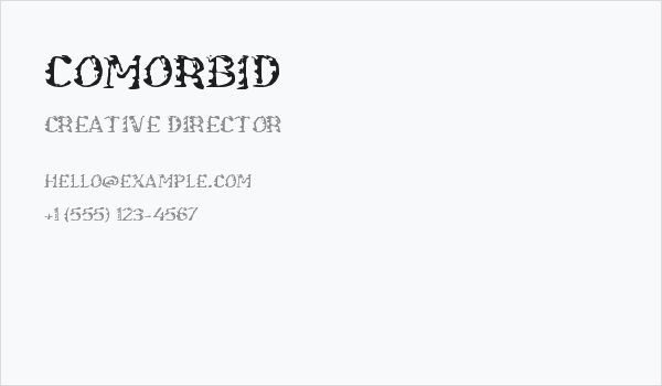 Comorbid Business Card