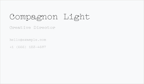 Compagnon Light Business Card