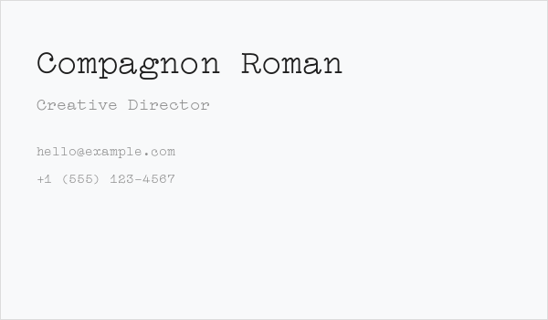 Compagnon Roman Business Card
