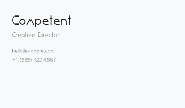 Competent Business Card