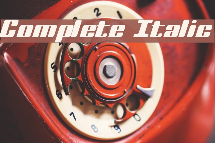Complete Italic Font examples