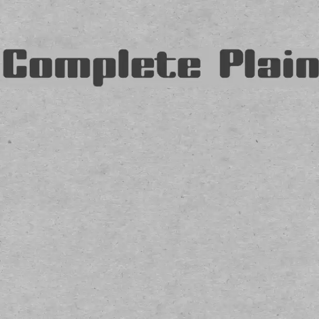 Complete Plain Font examples