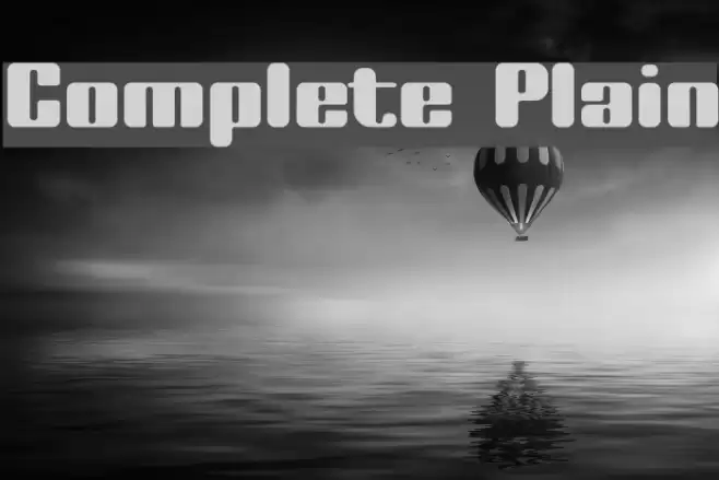 Complete Plain Font examples