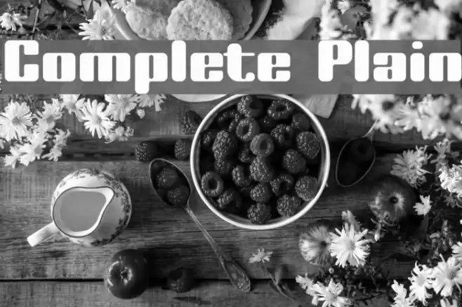 Complete Plain Font examples