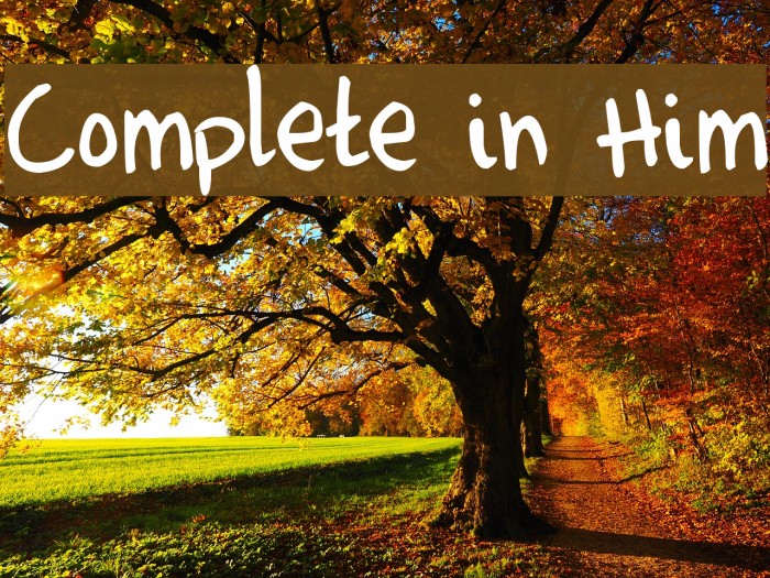 Complete in Him لخطوط تنزيل examples