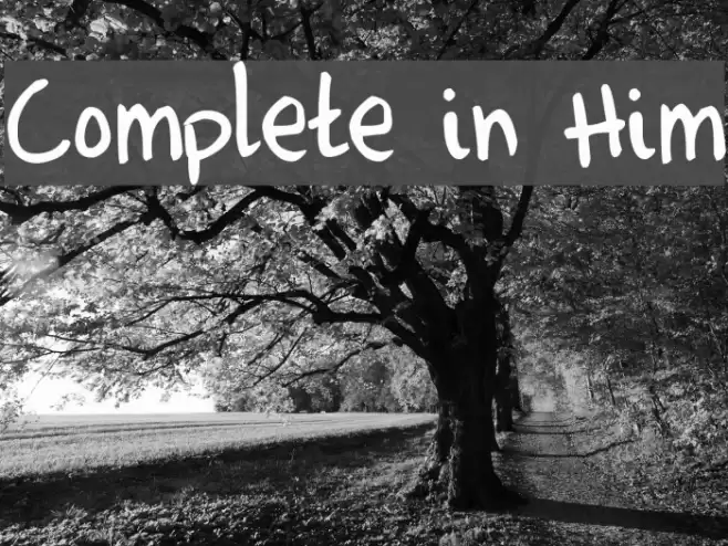 Complete in Him خط examples