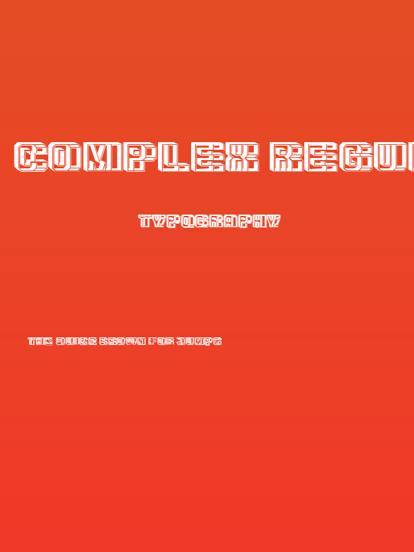 Complex Regular Poster
