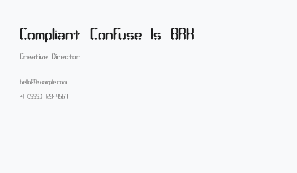 Compliant Confuse 1s BRK Business Card