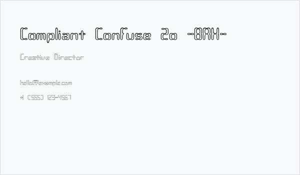 Compliant Confuse 2o -BRK- Business Card