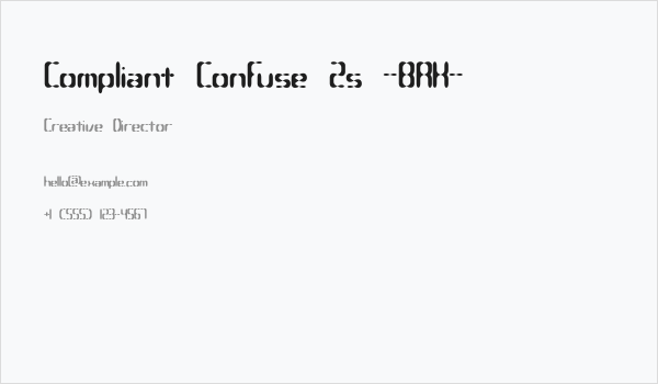 Compliant Confuse 2s -BRK- Business Card