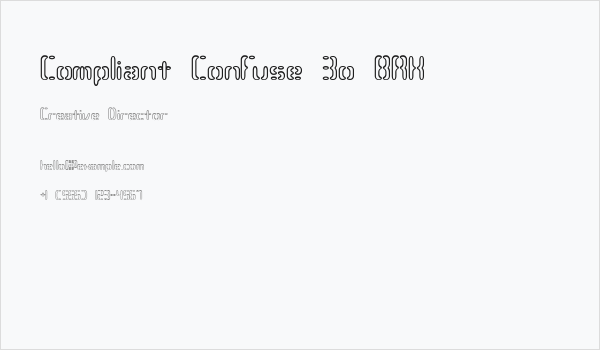 Compliant Confuse 3o BRK Business Card