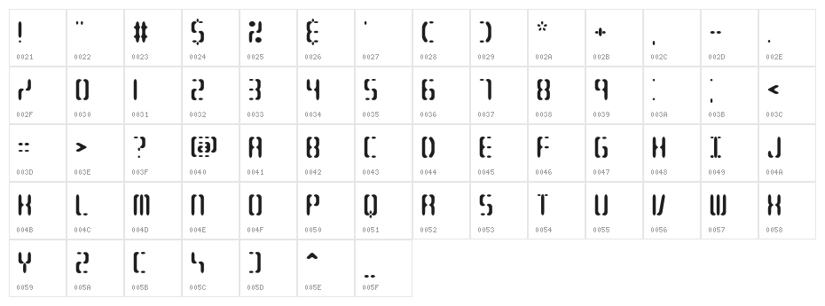 Compliant Confuse 3s BRK Character Map