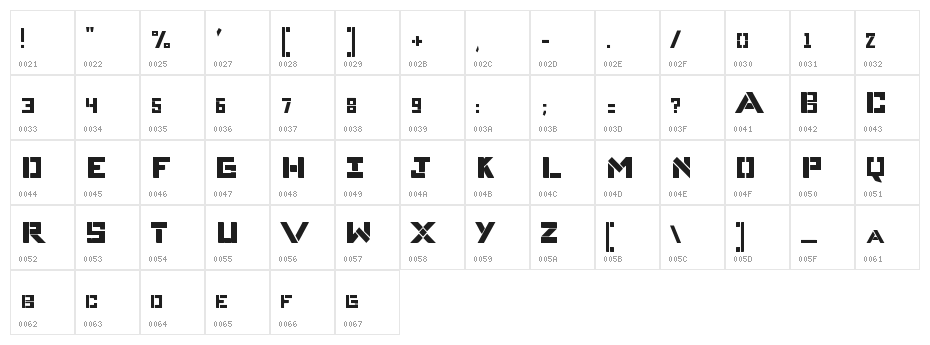 Complice Bold Character Map