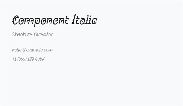 Component Italic Business Card