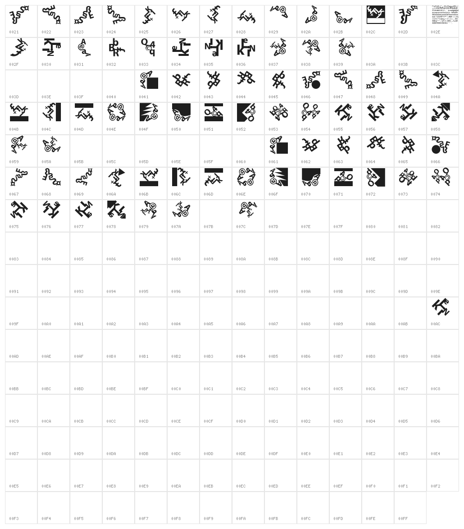 CompositLetters Character Map