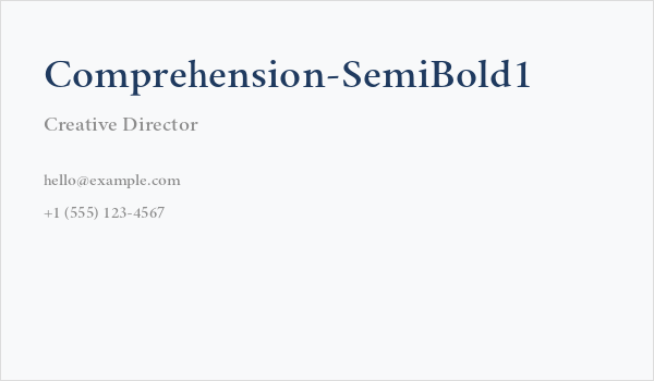 Comprehension-SemiBold1 Business Card