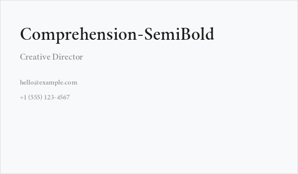 Comprehension-SemiBold Business Card