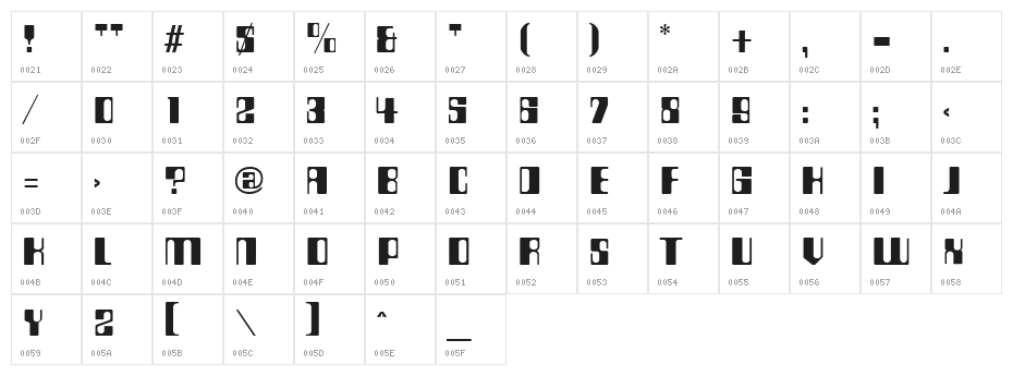 Compstyle Regular Character Map