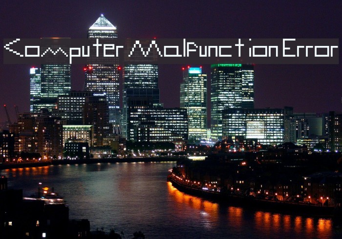 Computer Malfunction Error Example 3