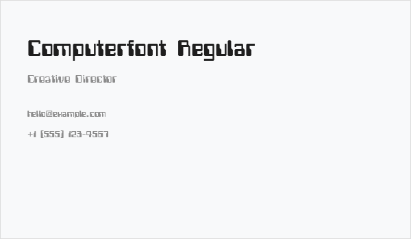 Computerfont Regular Business Card