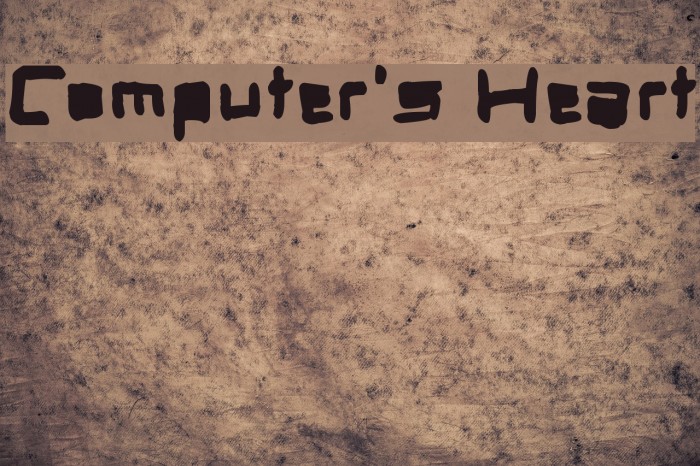 Computer's Heart Font examples