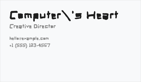 Computer's Heart Business Card