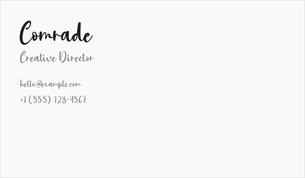 Comrade Business Card