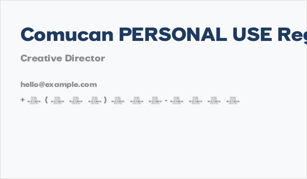 Comucan PERSONAL USE Regular Business Card