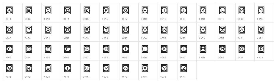 Concave Frames Regular Character Map