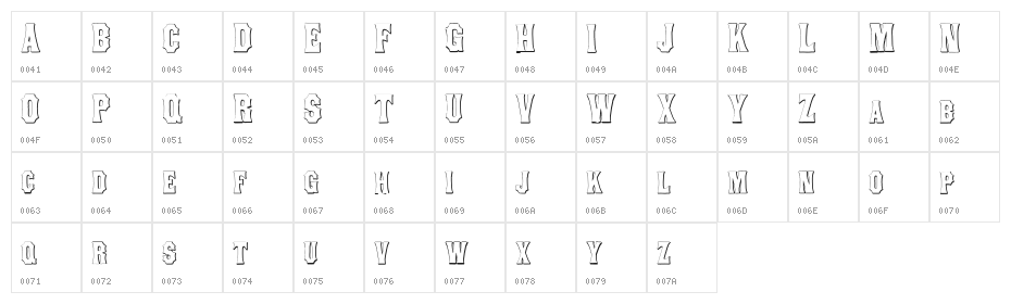 ConcaveTuscan Beveled Character Map